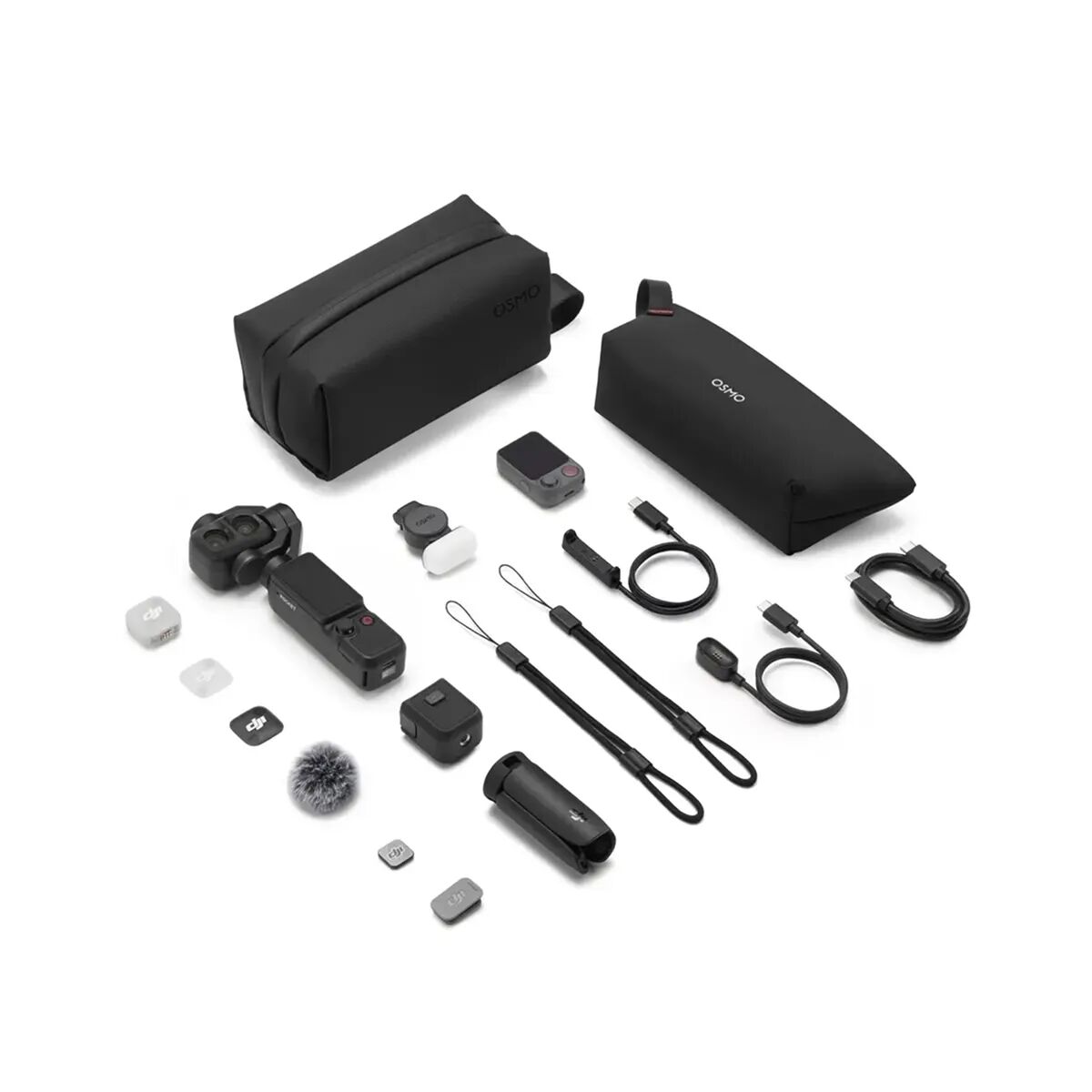 Hình ảnh cận cảnh DJI Osmo Pocket 4P Standard Combo với thiết kế nhỏ gọn, ống kính góc rộng và màn hình cảm ứng sắc nét.